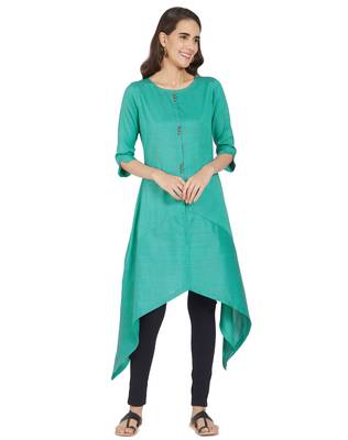 Blue printed polyester kurtas-and-kurtis 1