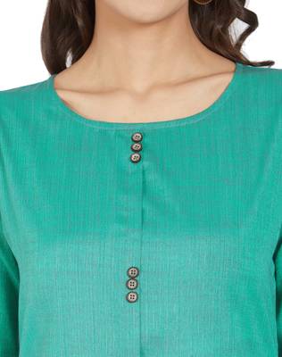 Blue printed polyester kurtas-and-kurtis 4