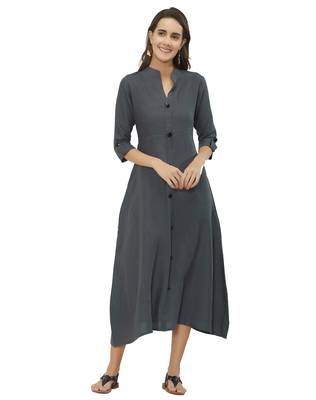 Grey printed art silk kurtas-and-kurtis 1