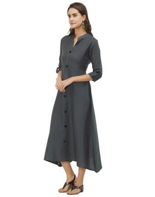 Grey printed art silk kurtas-and-kurtis 2