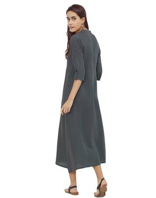 Grey printed art silk kurtas-and-kurtis 3