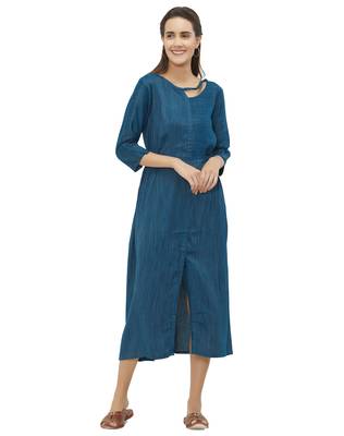 Blue printed rayon kurtas-and-kurtis 1