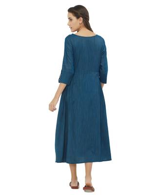 Blue printed rayon kurtas-and-kurtis 3