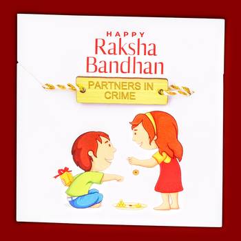 Designer Fancy Rakhi Set Gift Partner In Crime Funny Bhaiya Bhabhi Kids 2