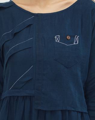 Blue printed cotton kurtas-and-kurtis 4