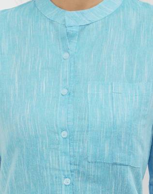 Blue printed cotton kurtas-and-kurtis 4