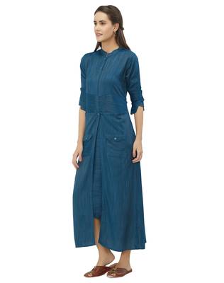 Blue printed rayon kurtas-and-kurtis 2