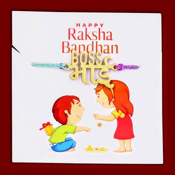 Designer Fancy Rakhi Set Gift Boss Bhaiya Bhabhi Kids 2