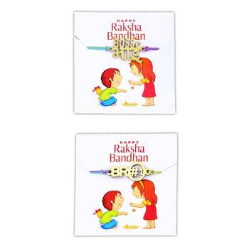 Designer Fancy Rakhi Set Gift Boss Bhaiya Bhabhi Kids 3