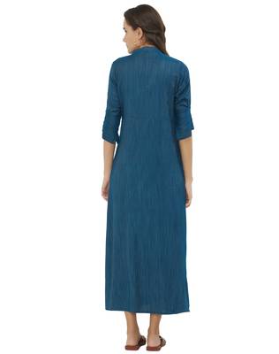 Blue printed rayon kurtas-and-kurtis 3