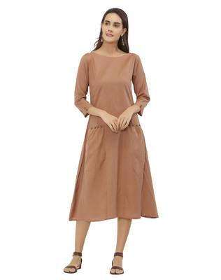 Brown printed cotton kurtas-and-kurtis 1