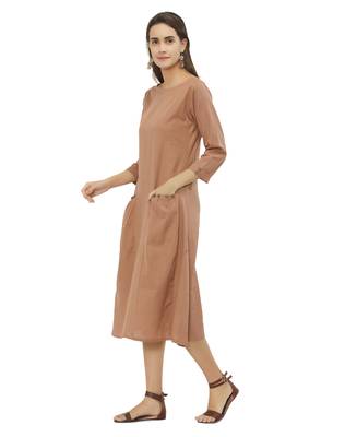 Brown printed cotton kurtas-and-kurtis 2