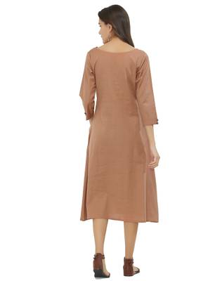 Brown printed cotton kurtas-and-kurtis 3