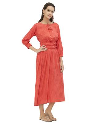 Orange printed rayon kurtas-and-kurtis 2