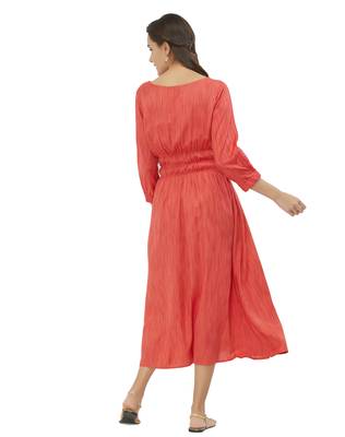 Orange printed rayon kurtas-and-kurtis 3