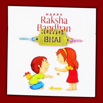 Designer Fancy Rakhi Set Gift Funny Rowdy Bhai Bhaiya Bhabhi Kids 2