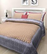 Grush Pure Cotton Printed Queen Size Bedsheet with 2 pillow covers