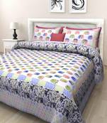 Grush Pure Cotton Printed Queen Size Bedsheet with 2 pillow covers