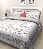 Grush Pure Cotton Printed Queen Size Bedsheet with 2 pillow covers