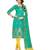 Turquoise jacquard banarasi salwar