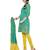 Turquoise jacquard banarasi salwar
