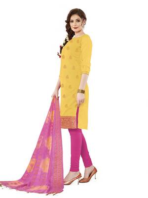 Yellow jacquard banarasi salwar 3