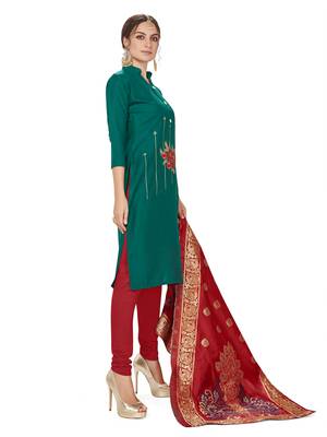 Green embroidered cotton salwar 3