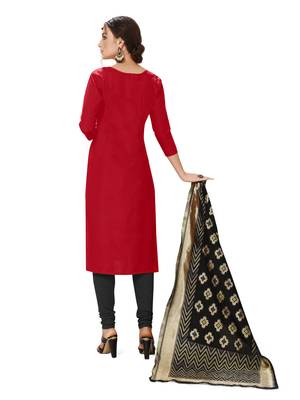Red embroidered cotton salwar 2