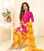 Pink printed crepe salwar