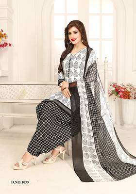 White printed crepe salwar 1