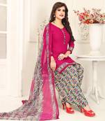 Pink printed crepe salwar
