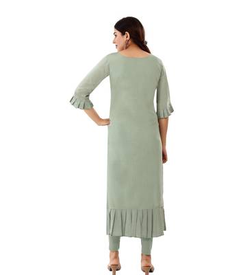 Grey embroidered art silk embroidered-kurtis 2