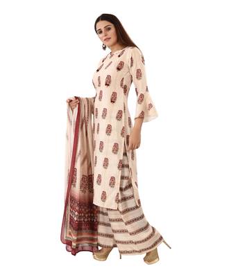 Beige embroidered cotton embroidered-kurtis 3