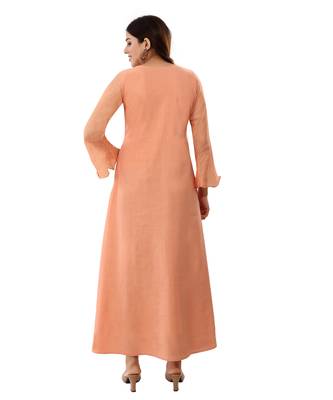 Peach embroidered cotton embroidered-kurtis 2