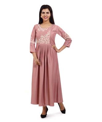 Wine embroidered cotton embroidered-kurtis 1