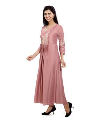 Wine embroidered cotton embroidered-kurtis 3