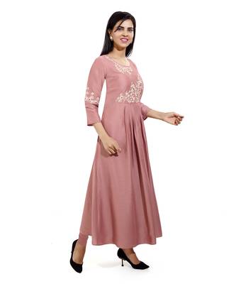 Wine embroidered cotton embroidered-kurtis 4