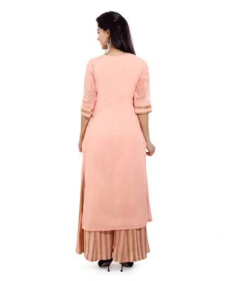 Peach embroidered cotton embroidered-kurtis 2