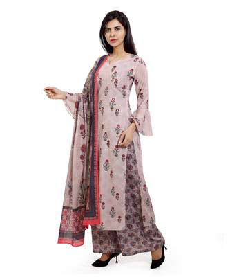 Light-brown embroidered cotton embroidered-kurtis 3