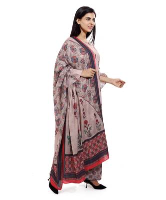 Light-brown embroidered cotton embroidered-kurtis 4