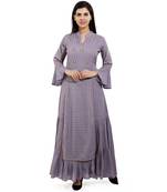 Grey embroidered cotton embroidered-kurtis