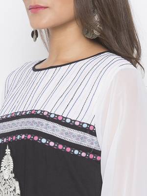Black embroidered cotton party-wear-Kurti 4