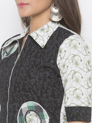 Black embroidered cotton party-wear-Kurti 5