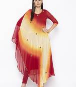 Maroon embroidered georgette party-wear-Kurti