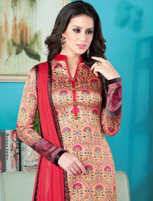 Light-peach digital print satin salwar 2