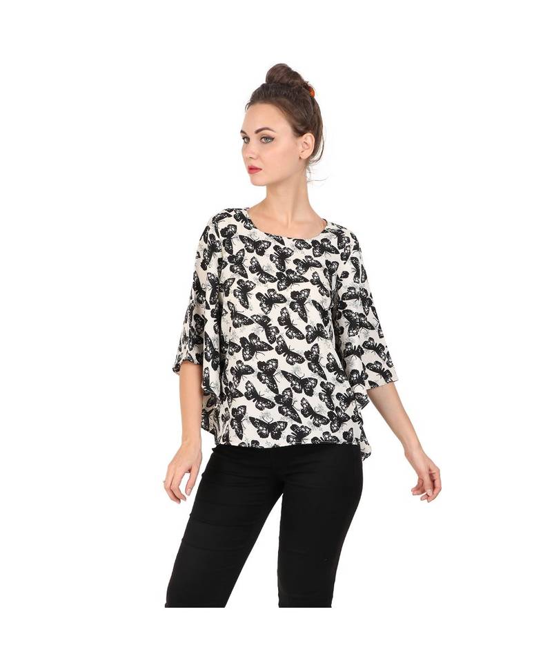 multicolor plain crepe tops