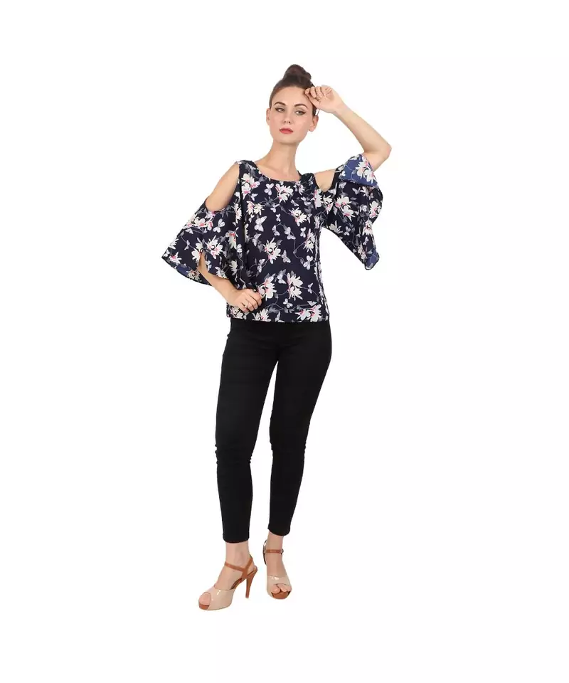 multicolor plain crepe tops