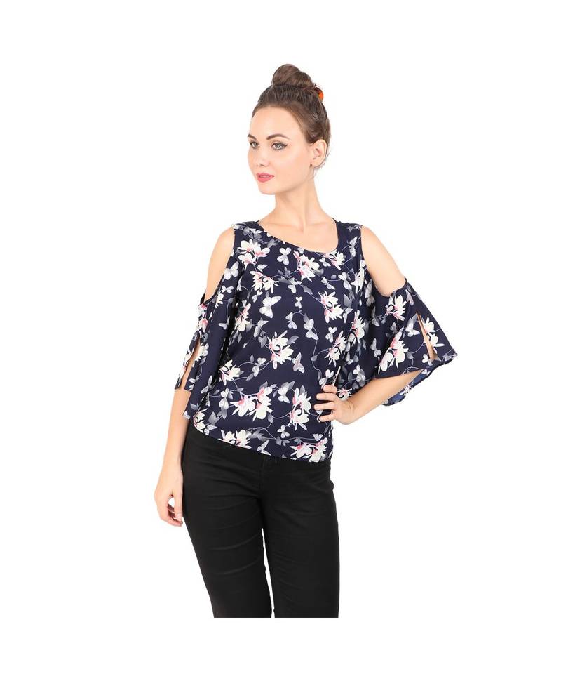 multicolor plain crepe tops