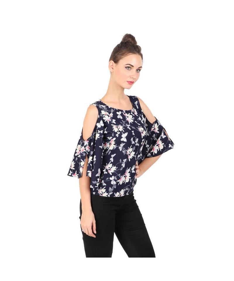 multicolor plain crepe tops