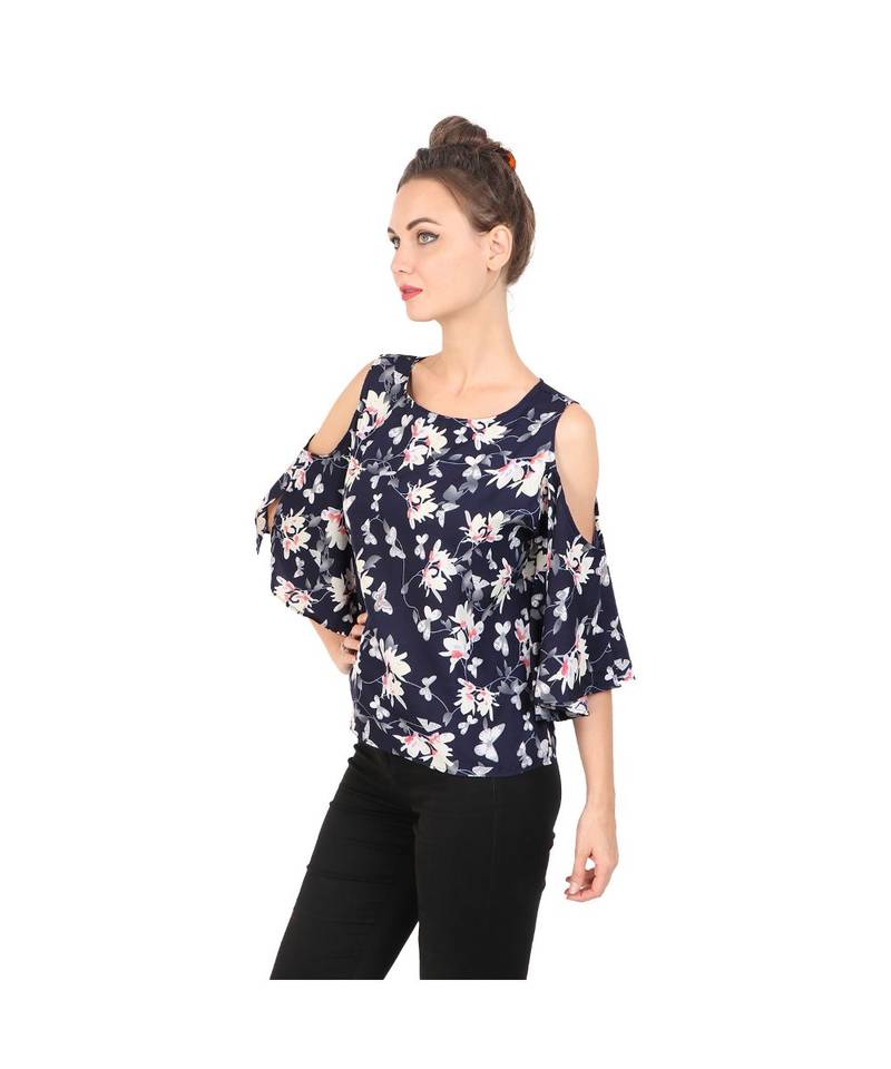 multicolor plain crepe tops